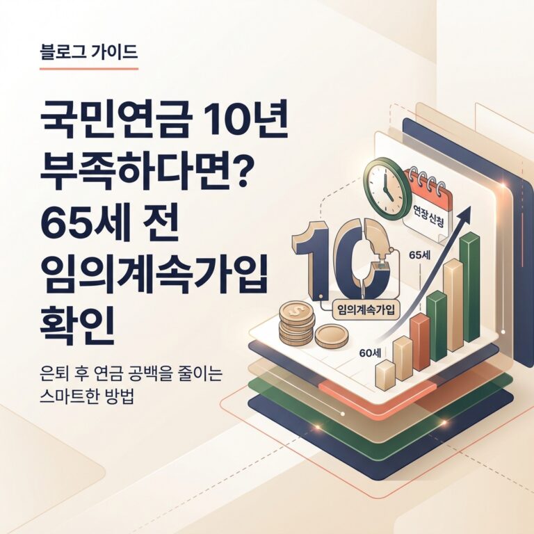ai thumbnail branding 국민연금 10년 부족하다면 65세 전 임의계속가입 확인 1789780440