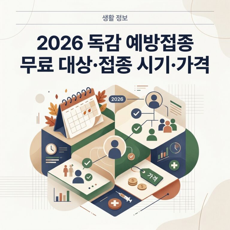2026 독감 예방접종 무료 대상·접종 시기·가격