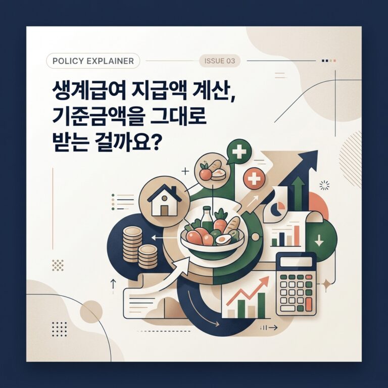 생계급여 지급액 계산, 기준금액을 그대로 받는 걸까요?
