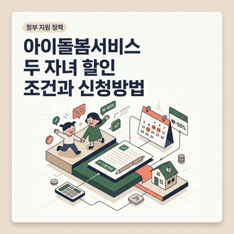 아이돌봄서비스 두 자녀 할인 조건과 신청방법