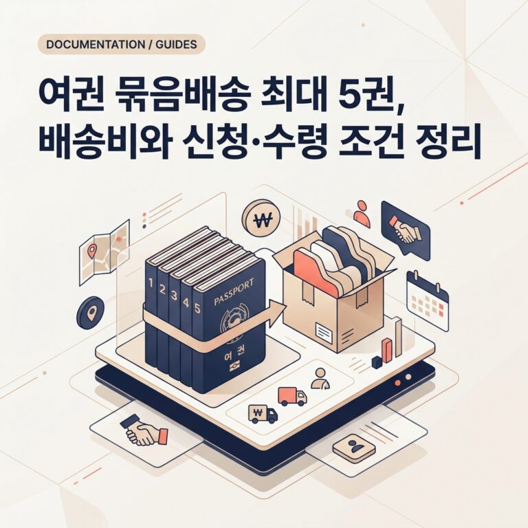 여권 묶음배송 최대 5권, 배송비와 신청·수령 조건 정리